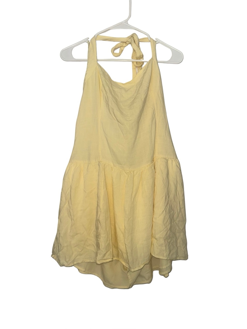 Hollister Yellow Mini Dress with Built-In Shorts Babydoll Sundress XL